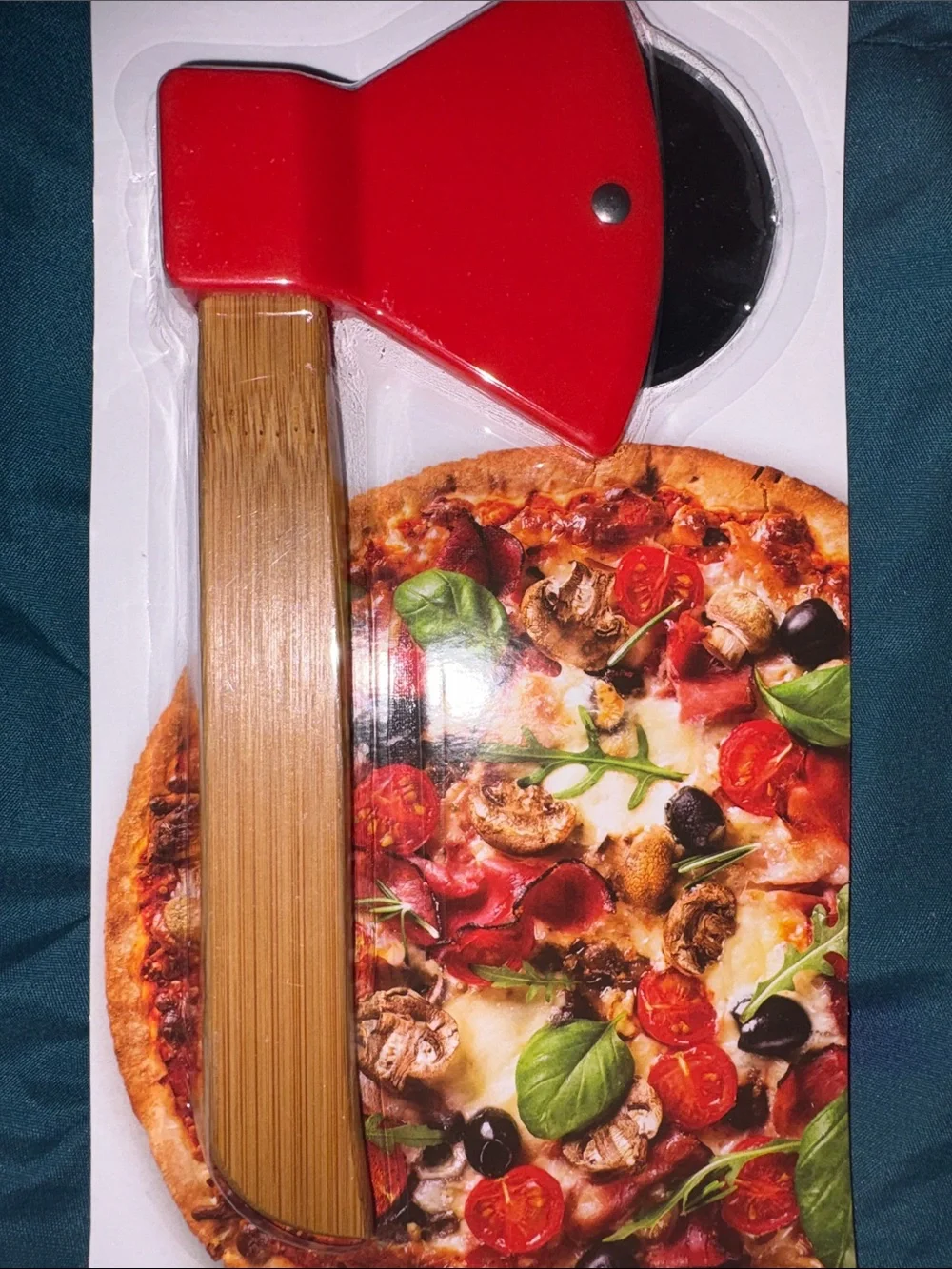 Red Axe Pizza Cutter - Ergonomic Handle Fire fighter / Lumberjack 🧑‍🚒 Gift